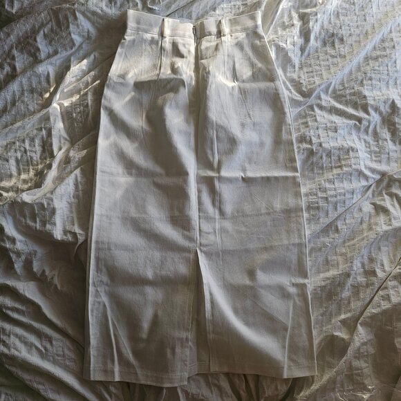 LOEIL H-line Pocket Cotton Midi Skirt - 2024 - White - Sz S - NWT - Picture 3 of 9